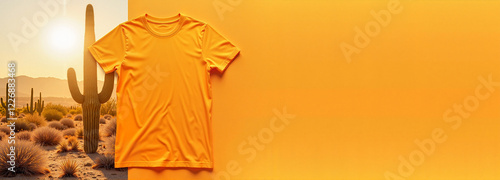 3D T-Shirt Mockup in Outdoor Setting