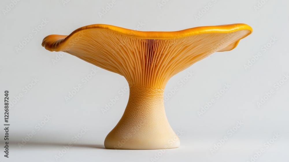 Elegant Golden Mushroom with Radiant Cap and Delicate Gills Elegant Golden Mushroom with Radiant Cap and Delicate Gills