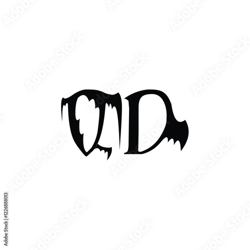 QD monogram logo design letter text name symbol monochrome logotype alphabet character simple logo photo