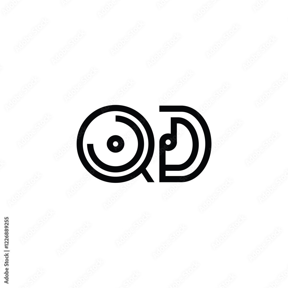 QD monogram logo design letter text name symbol monochrome logotype alphabet character simple logo QD monogram logo design letter text name symbol monochrome logotype alphabet character simple logo