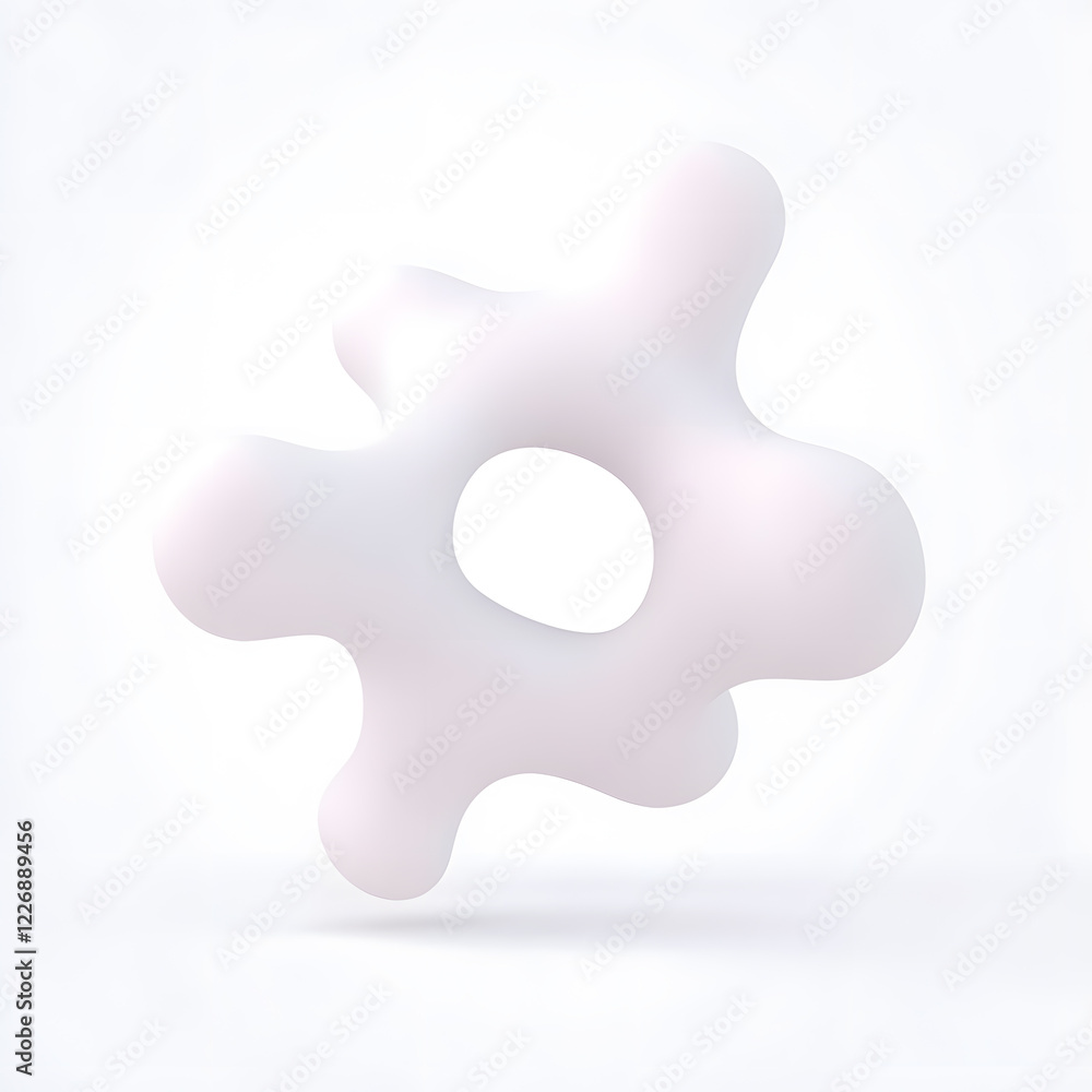White Organic metaball shape 3d illustration isolated on white background White Organic metaball shape 3d illustration isolated on white background