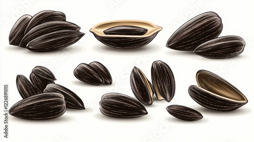 Wallpaper Mural Detailed Illustration of Sunflower Seeds in Various Arrangements Torontodigital.ca