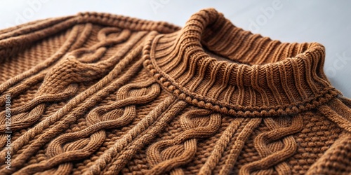 High-Quality Handmade Merino Wool Sweater - Superfine Natural Fiber Knitwear Stock Photo photo