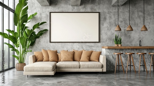 Modern Living Room with Stylish Sofa and Minimalist Decor