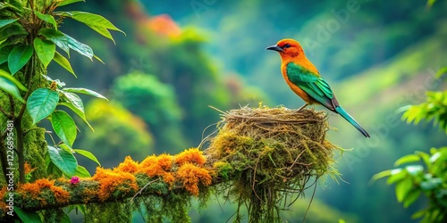 Honey Guide Bird at Eagle Nest, Arunachal Pradesh Wildlife Sanctuary, India - Stock Photo photo