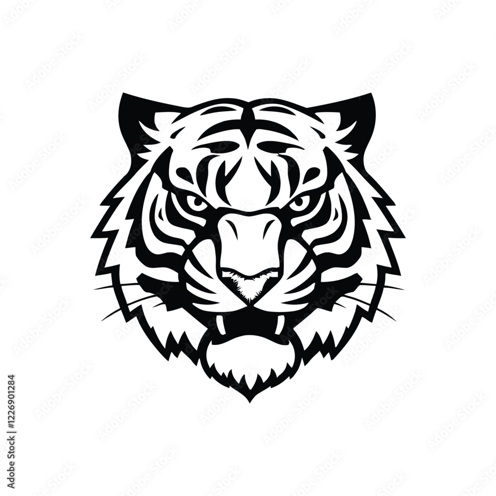 tiger head mascot white background tiger head mascot white background