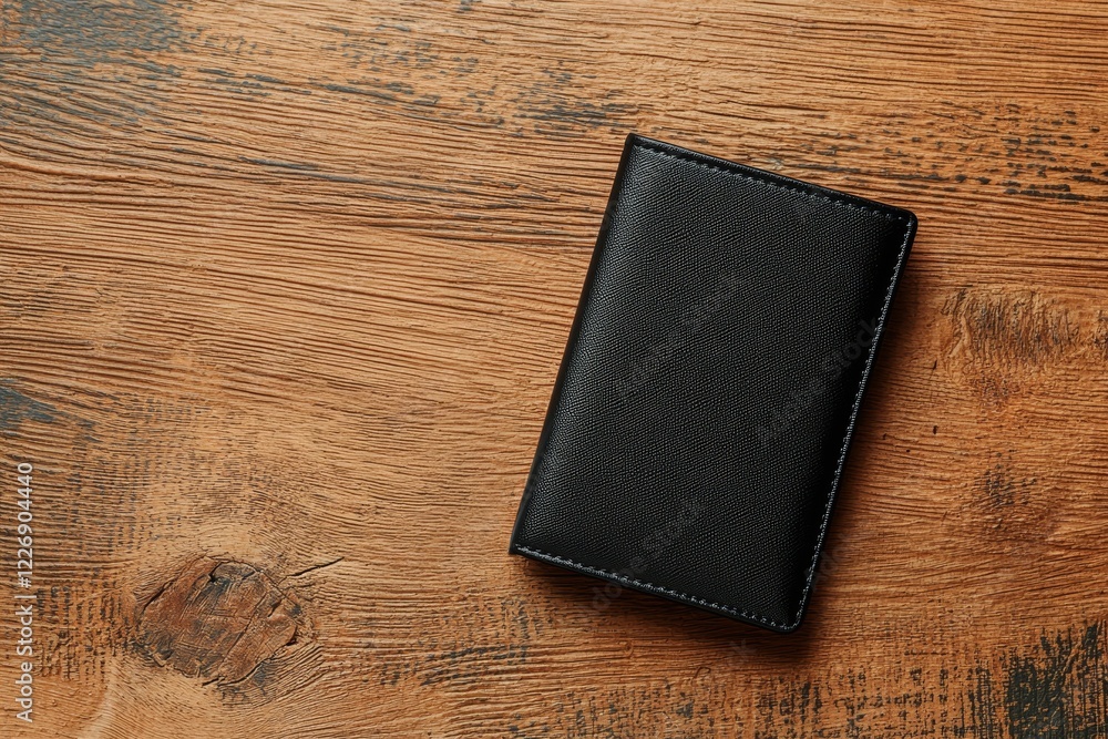 Cost of living and income concept. Black wallet on a wooden surface. Cost of living and income concept. Black wallet on a wooden surface.