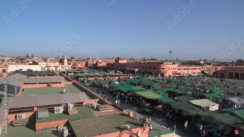 Jemaa el Fna square and market in Marrakech, Morocco