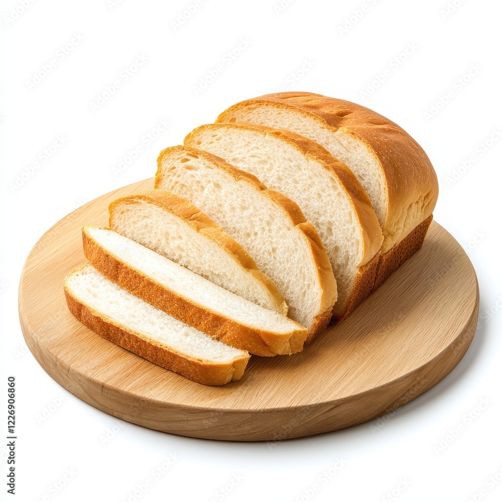 Sliced loaf bread on wooden board, studio shot Sliced loaf bread on wooden board, studio shot