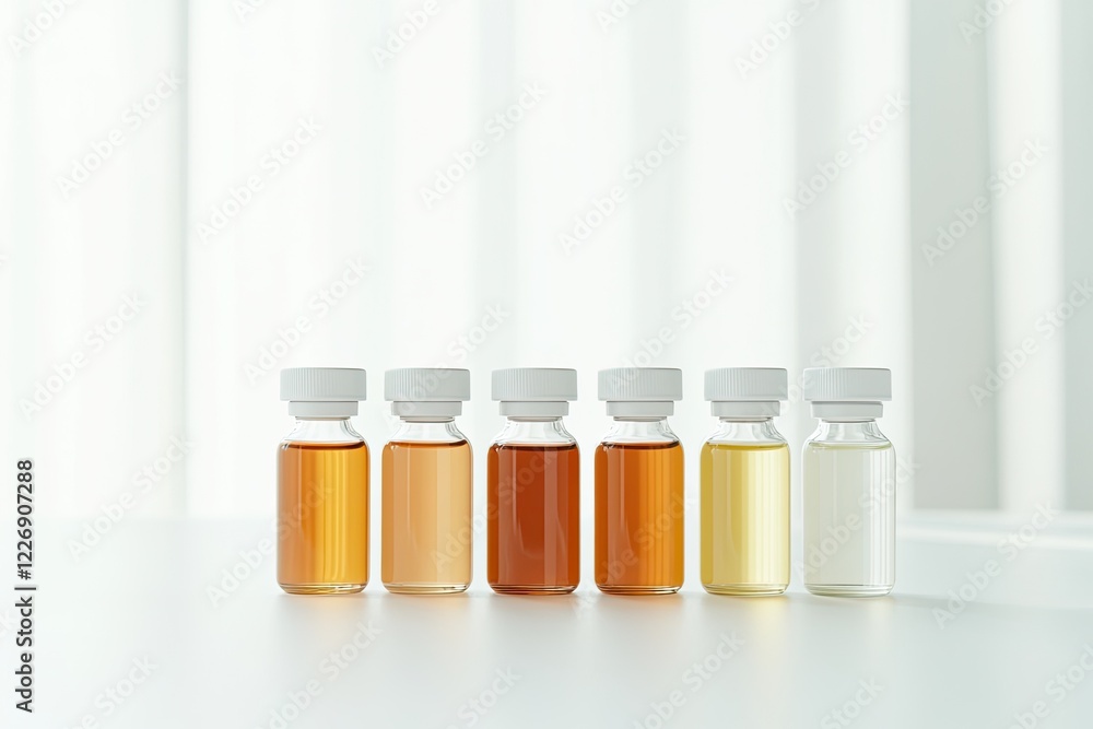 minimalist arrangement of labeled vials aligned perfectly under diffused light on spotless white table minimalist arrangement of labeled vials aligned perfectly under diffused light on spotless white table