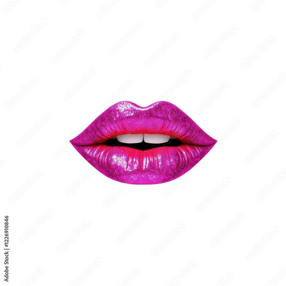 Red lips isolated on white, Glossy Pink Lips Close-Up on White Background Red lips isolated on white, Glossy Pink Lips Close-Up on White Background