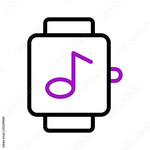 Smartwatch music application symbol interface icon