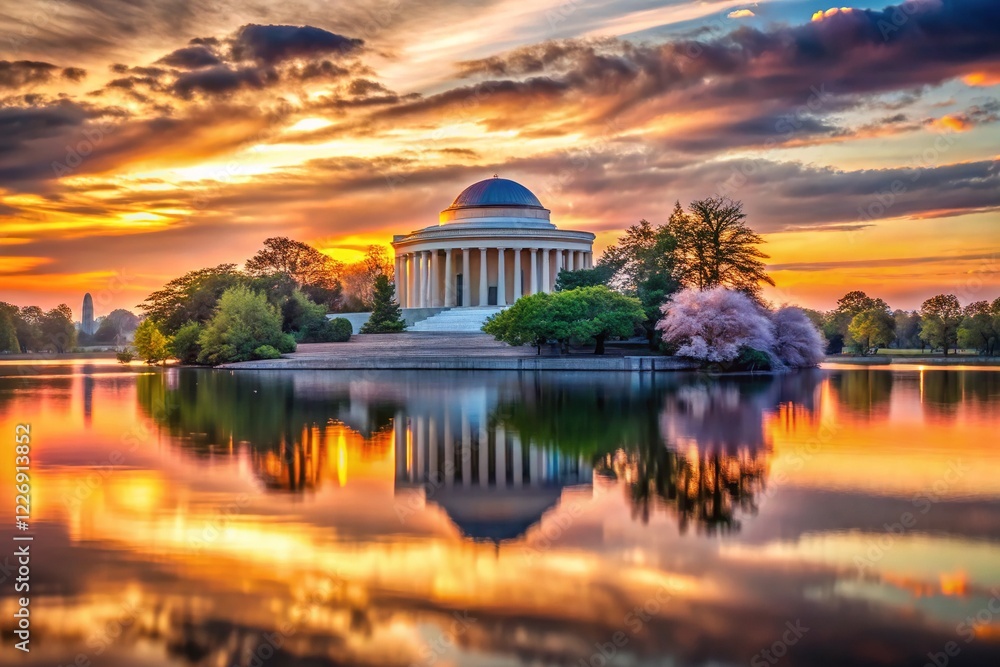 Obraz premium Jefferson Memorial Tidal Basin Washington DC Sunrise