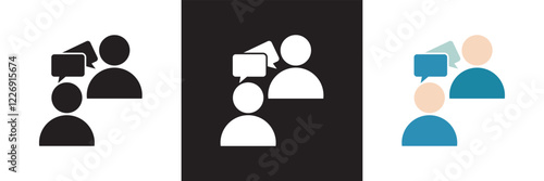 Set of  icons related to interview. Editable stroke. isolated on white and black background. vector illustration. EPS 10