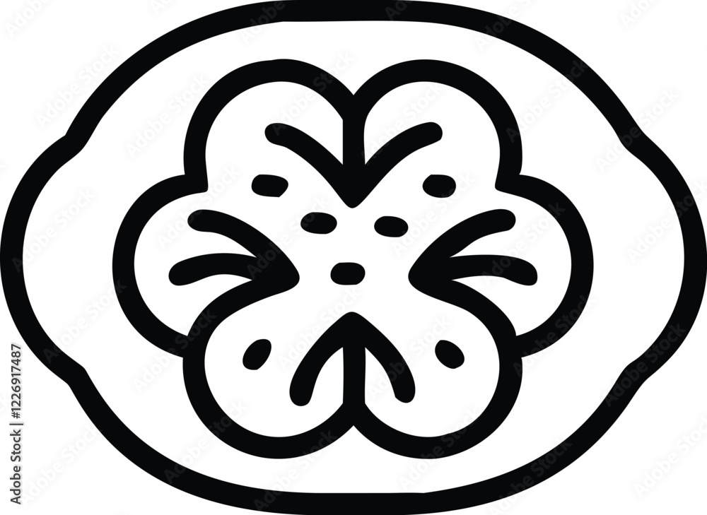 Stylized black and white cookie icon, minimalist sandwich design, symmetrical floral pattern, geometric biscuit illustration, retro bakery logo, simple line art pastry, vintage food symbol, bold circu Stylized black and white cookie icon, minimalist sandwich design, symmetrical floral pattern, geometric biscuit illustration, retro bakery logo, simple line art pastry, vintage food symbol, bold circu