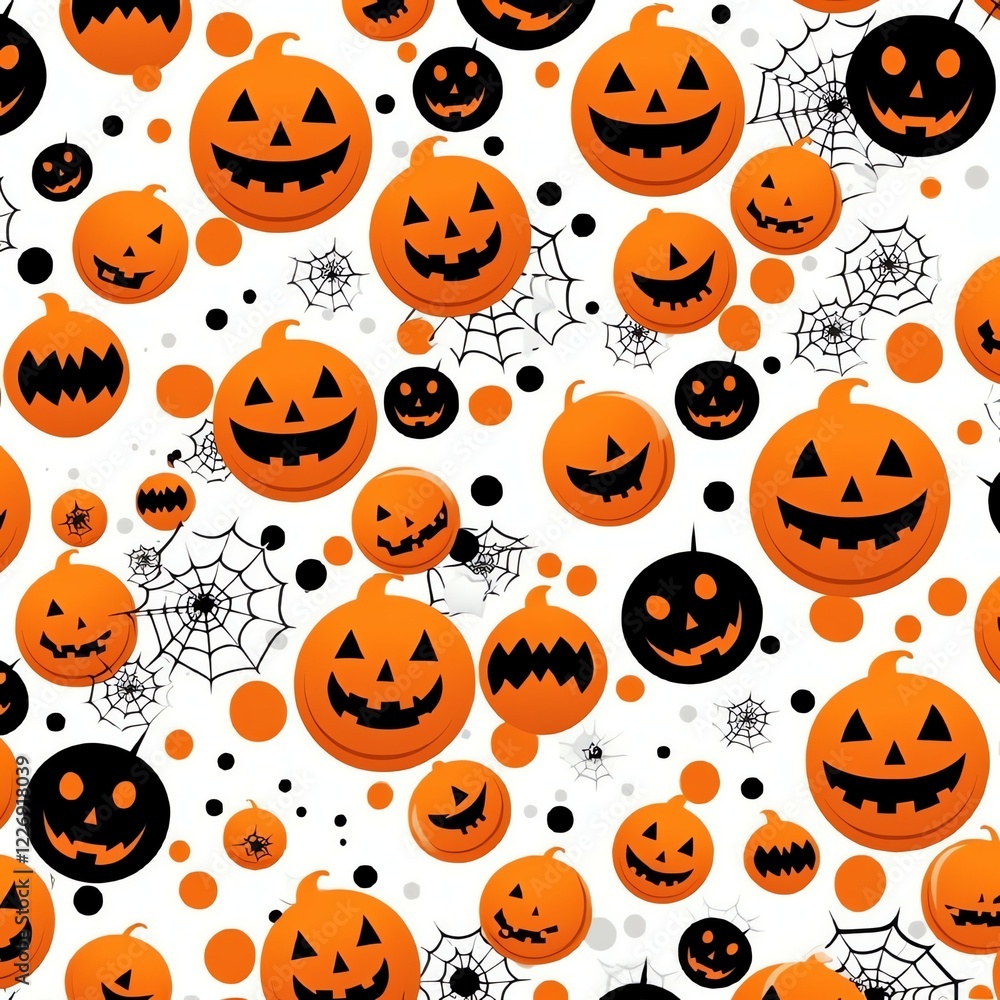 Orange black Halloween animation pattern white background Orange black Halloween animation pattern white background