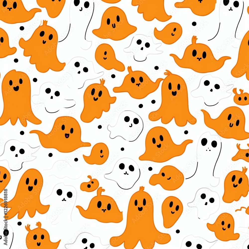 Orange black Halloween animation pattern white background Orange black Halloween animation pattern white background