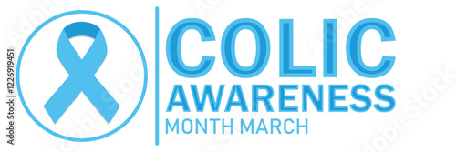 Colic awareness Month. March. Vector illustration. Design element for banner, poster or card.