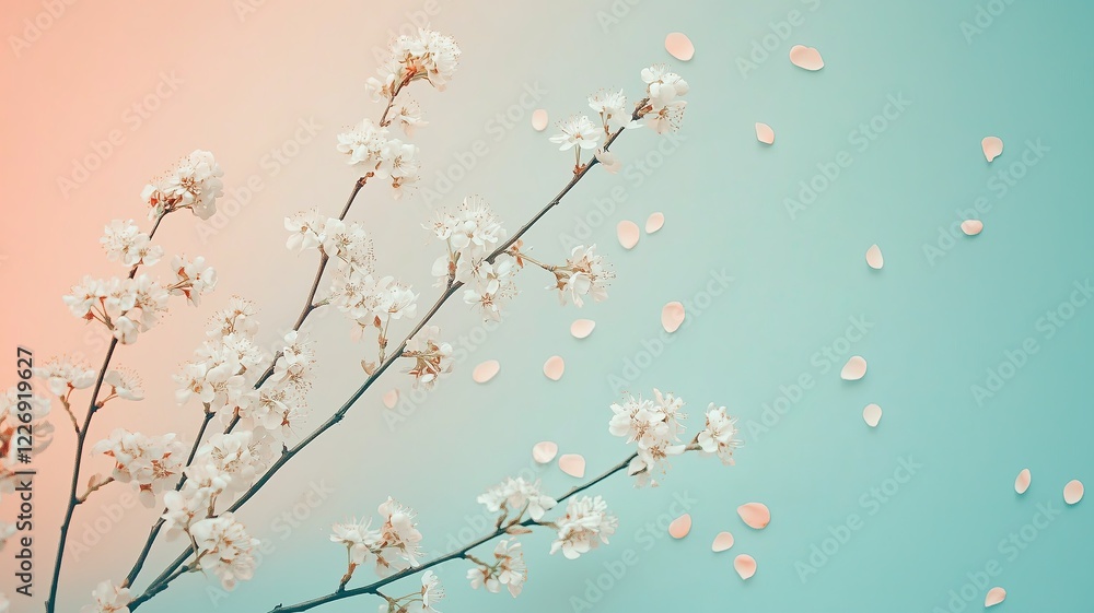 Cherry blossom petals falling tranquil garden floral photography springtime close-up nature's beauty Cherry blossom petals falling tranquil garden floral photography springtime close-up nature's beauty