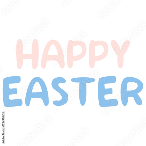 Happy easter text lettering. Vector season greeting. Greeting card templte.  photo