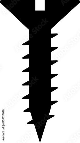 Cutout Long Screw Wall Construction Assembly Silhouette