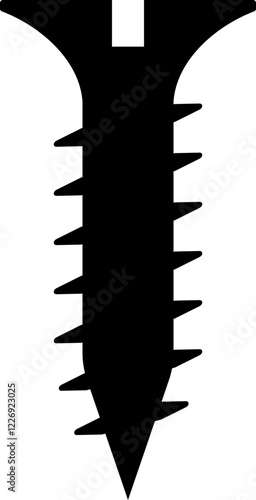 Cutout Long Screw Wall Construction Assembly Silhouette