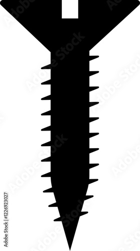 Cutout Long Screw Wall Construction Assembly Silhouette