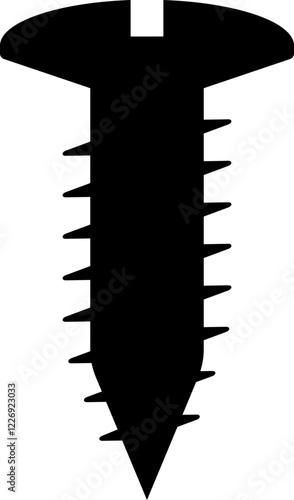 Cutout Long Screw Wall Construction Assembly Silhouette
