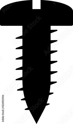 Cutout Long Screw Wall Construction Assembly Silhouette