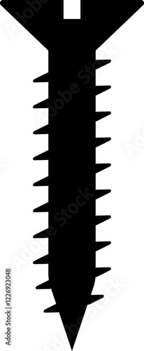 Cutout Long Screw Wall Construction Assembly Silhouette