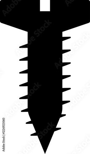Cutout Long Screw Wall Construction Assembly Silhouette
