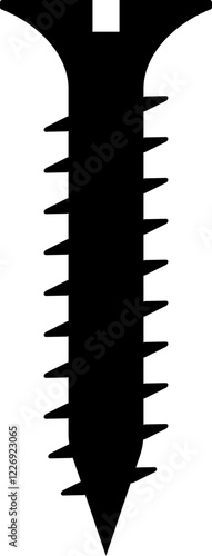 Cutout Long Screw Wall Construction Assembly Silhouette