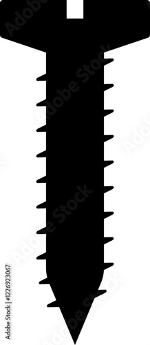 Cutout Long Screw Wall Construction Assembly Silhouette