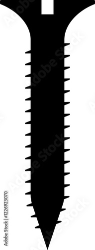 Cutout Long Screw Wall Construction Assembly Silhouette