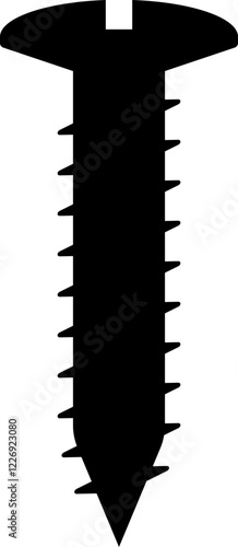 Cutout Long Screw Wall Construction Assembly Silhouette