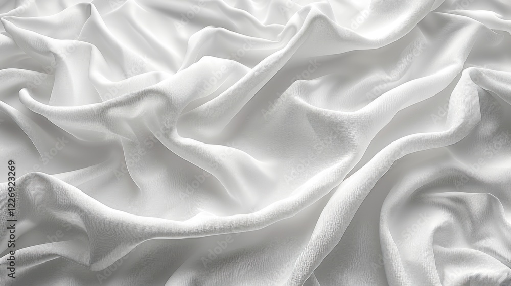 Closeup of rippled white silk fabric lines background. Closeup of rippled white silk fabric lines background.
