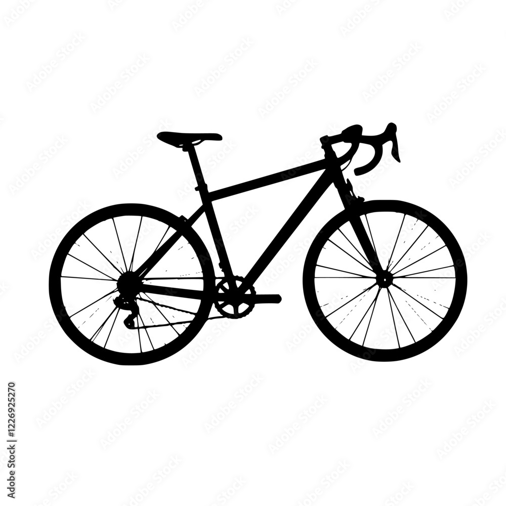 Obraz premium Black Silhouette of a Racing Bicycle: A Symbol of Speed and Sport