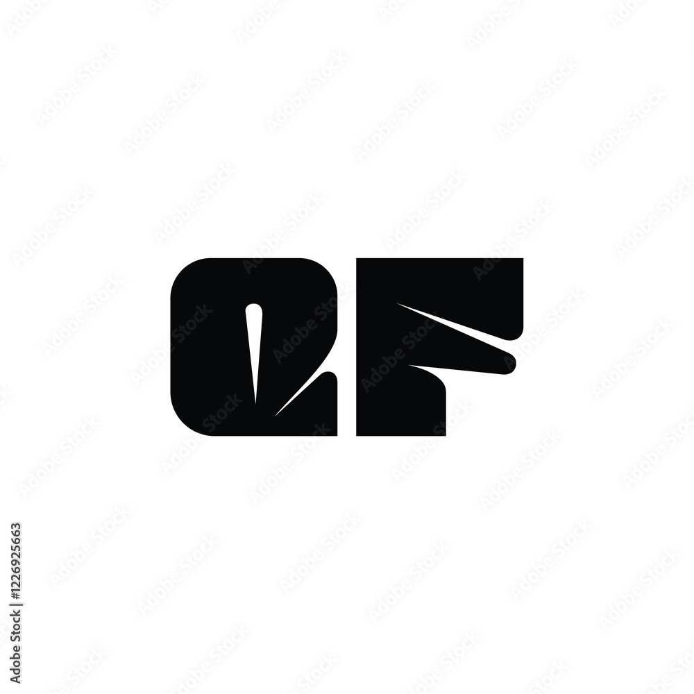 QF monogram logo design letter text name symbol monochrome logotype alphabet character simple logo QF monogram logo design letter text name symbol monochrome logotype alphabet character simple logo