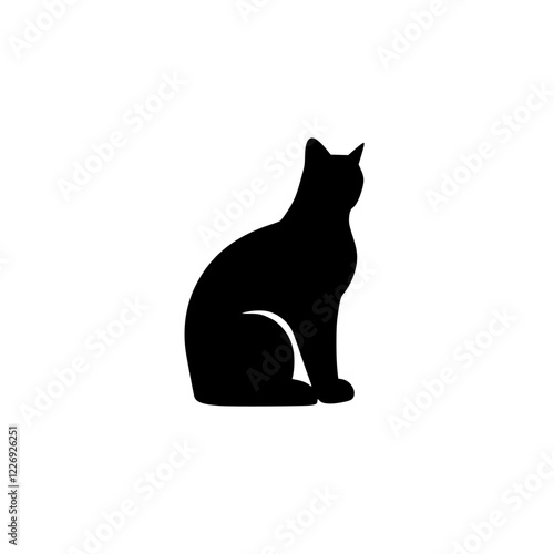 Elegant Black Cat Silhouette: A Simple and Mysterious Feline Image