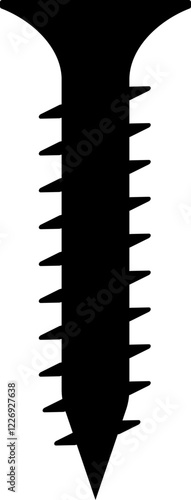 Long Screw Wall Construction Assembly Silhouette