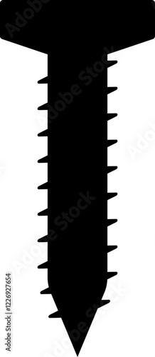 Long Screw Wall Construction Assembly Silhouette