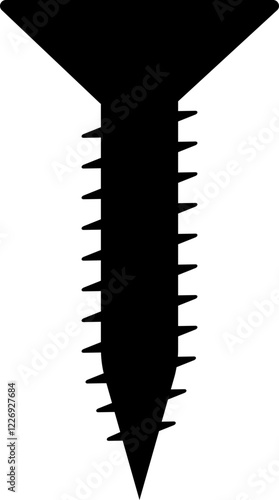 Long Screw Wall Construction Assembly Silhouette