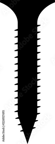 Long Screw Wall Construction Assembly Silhouette