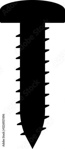 Long Screw Wall Construction Assembly Silhouette