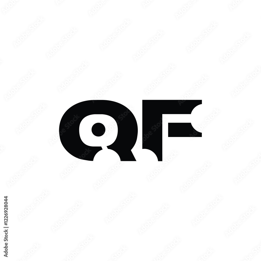QF monogram logo design letter text name symbol monochrome logotype alphabet character simple logo QF monogram logo design letter text name symbol monochrome logotype alphabet character simple logo