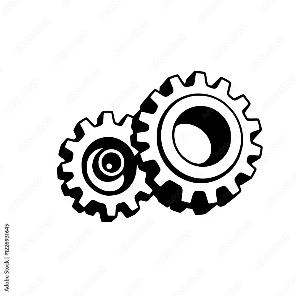 Interlocking Gears: A Mechanical Marvel. Precisely drawn gears symbolize intricate engineering, industrial design, and the mechanics of motion. Perfect for tech, engineering, and industrial themes. Interlocking Gears: A Mechanical Marvel. Precisely drawn gears symbolize intricate engineering, industrial design, and the mechanics of motion. Perfect for tech, engineering, and industrial themes.