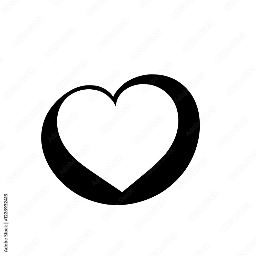 Elegant Black Heart Symbol: Minimalist Love Icon, Perfect for Valentines, Romance, and Design Projects Elegant Black Heart Symbol: Minimalist Love Icon, Perfect for Valentines, Romance, and Design Projects