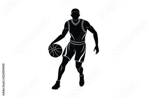 basketball player silhouette vector illustration on white background