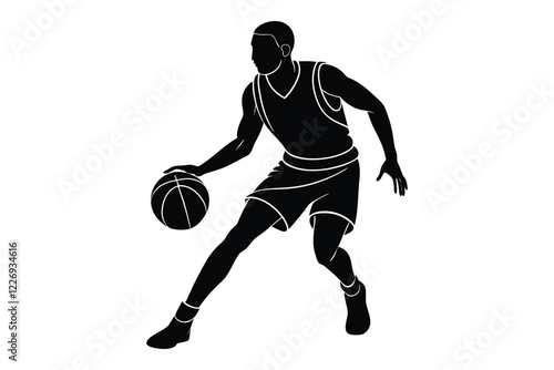 basketball player silhouette vector illustration on white background