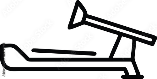 Minimalist line drawing, exercise equipment, incline bench, adjustable weight bench, fitness gear, simple black and white design, clean lines, geometric shapes, stylized gym equipment, sparse details,